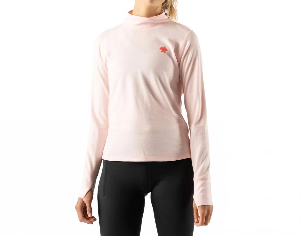 NEW RABBIT outrun mock neck top in barely pink